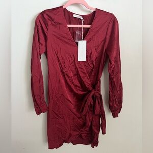 Lush burgundy Wrap Dress NWT